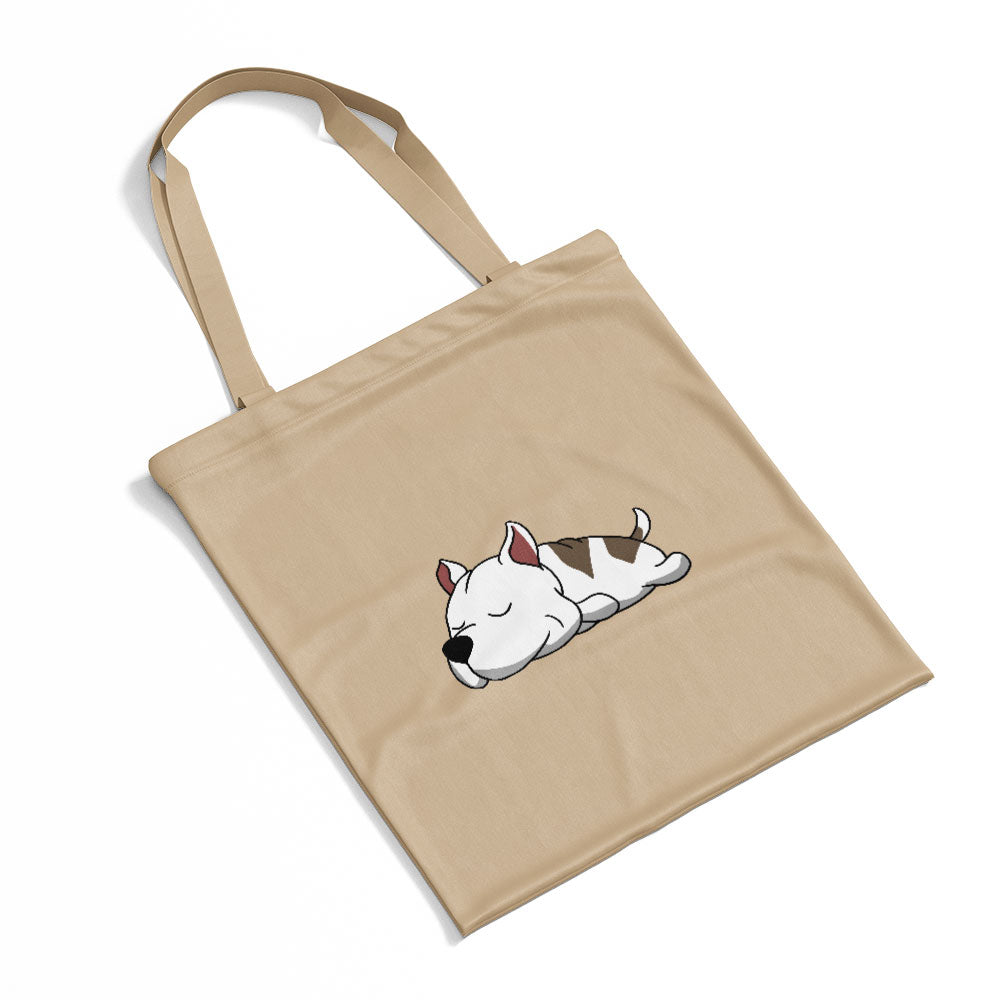 Sleepy Lazy Dog Pitbull Tan Totes at $22.95 found at Personalizedpetlovergifts