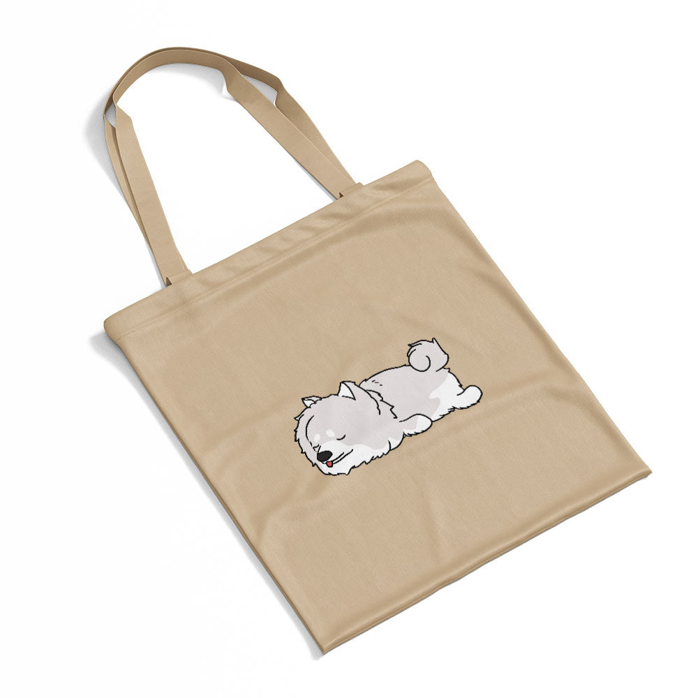 Sleepy Lazy Dog Pomeranian Blue Totes at $22.95 found at Personalizedpetlovergifts