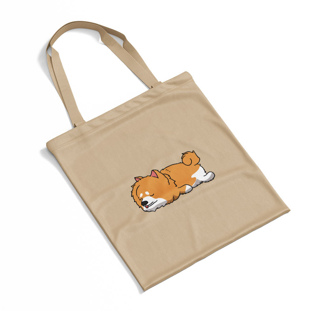 Sleepy Lazy Dog Pomeranian Fawn Totes at $22.95 found at Personalizedpetlovergifts