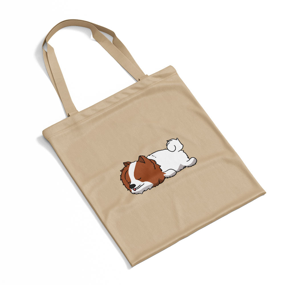 Sleepy Lazy Dog Pomeranian Red Totes at $22.95 found at Personalizedpetlovergifts