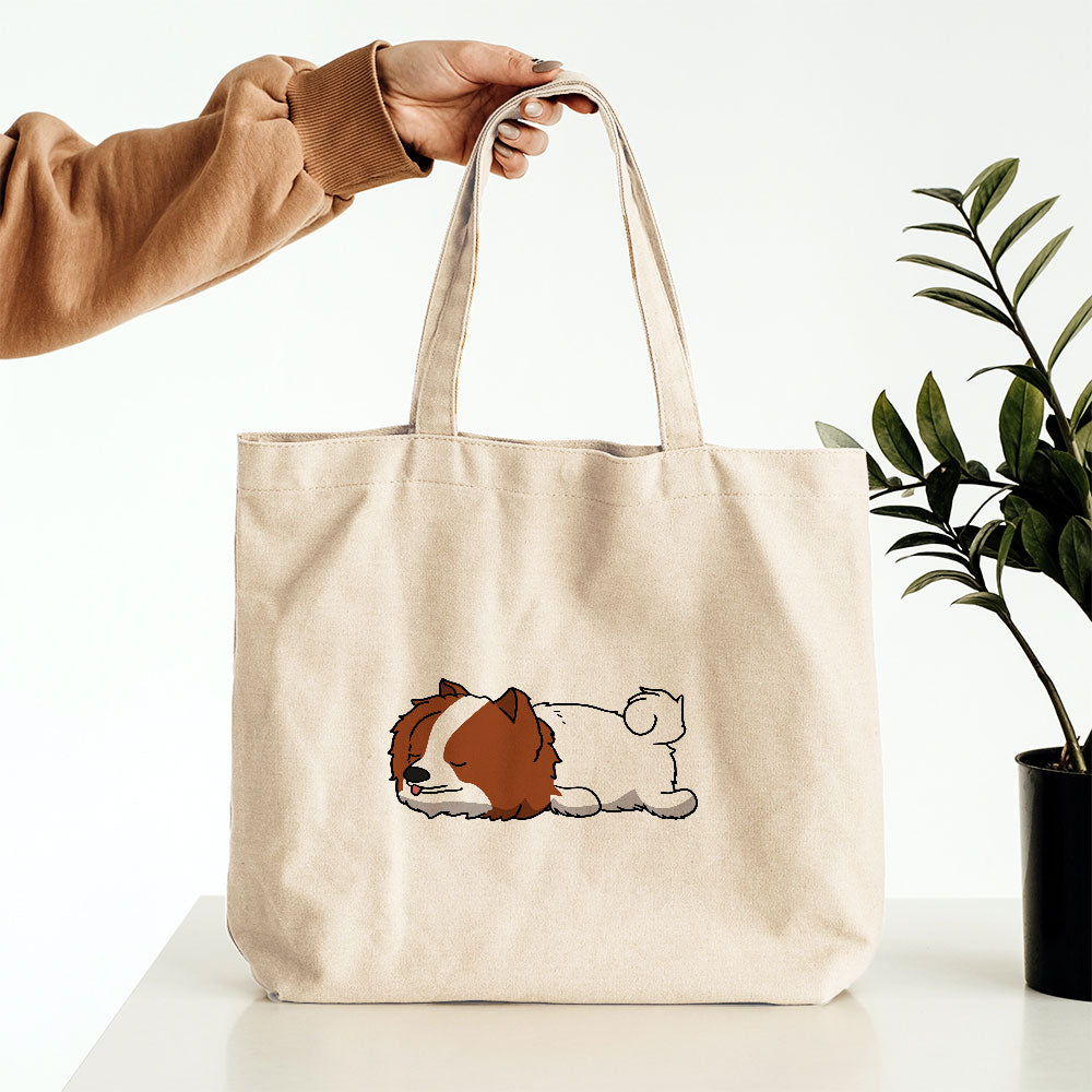 Sleepy Lazy Dog Pomeranian Red Totes at $22.95 found at Personalizedpetlovergifts