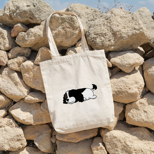 Sleepy Lazy Dog Portuguese Water Dog Black White Totes at $22.95 found at Personalizedpetlovergifts