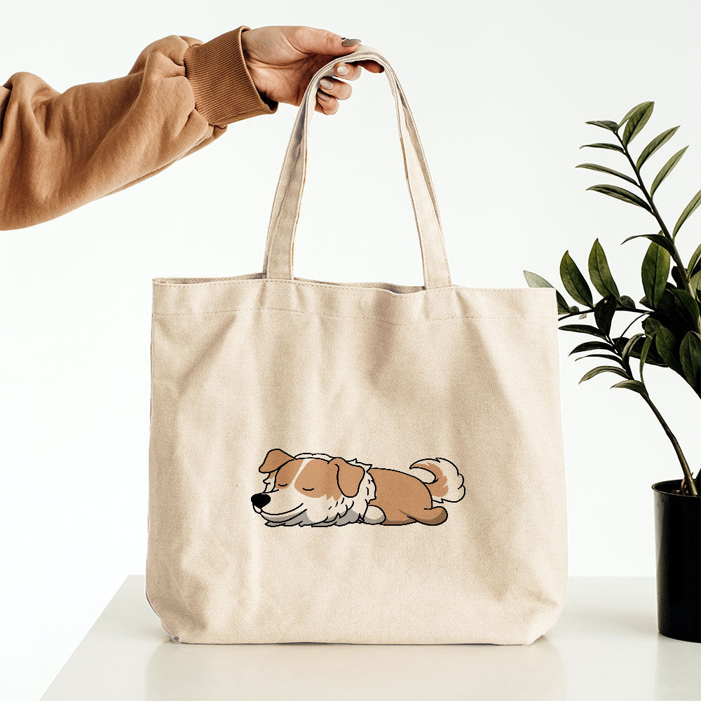 Sleepy Lazy Dog Rough Collie Light Liver Totes at $22.95 found at Personalizedpetlovergifts