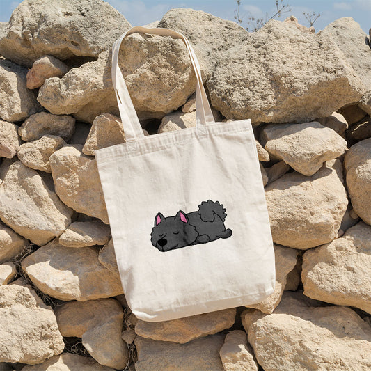 Sleepy Lazy Dog Samoyed Black Totes at $22.95 found at Personalizedpetlovergifts