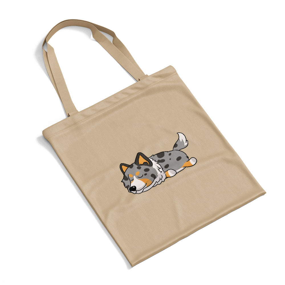 Sleepy Lazy Dog Shetland Sheepdog Black orange Totes at $22.95 found at Personalizedpetlovergifts