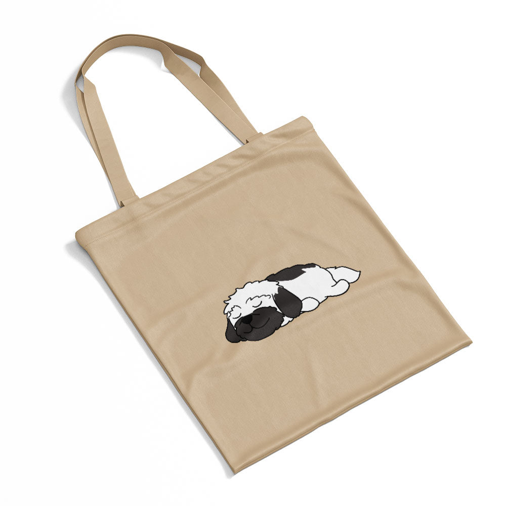 Sleepy Lazy Dog Shinh Tzu Black Totes at $22.95 found at Personalizedpetlovergifts