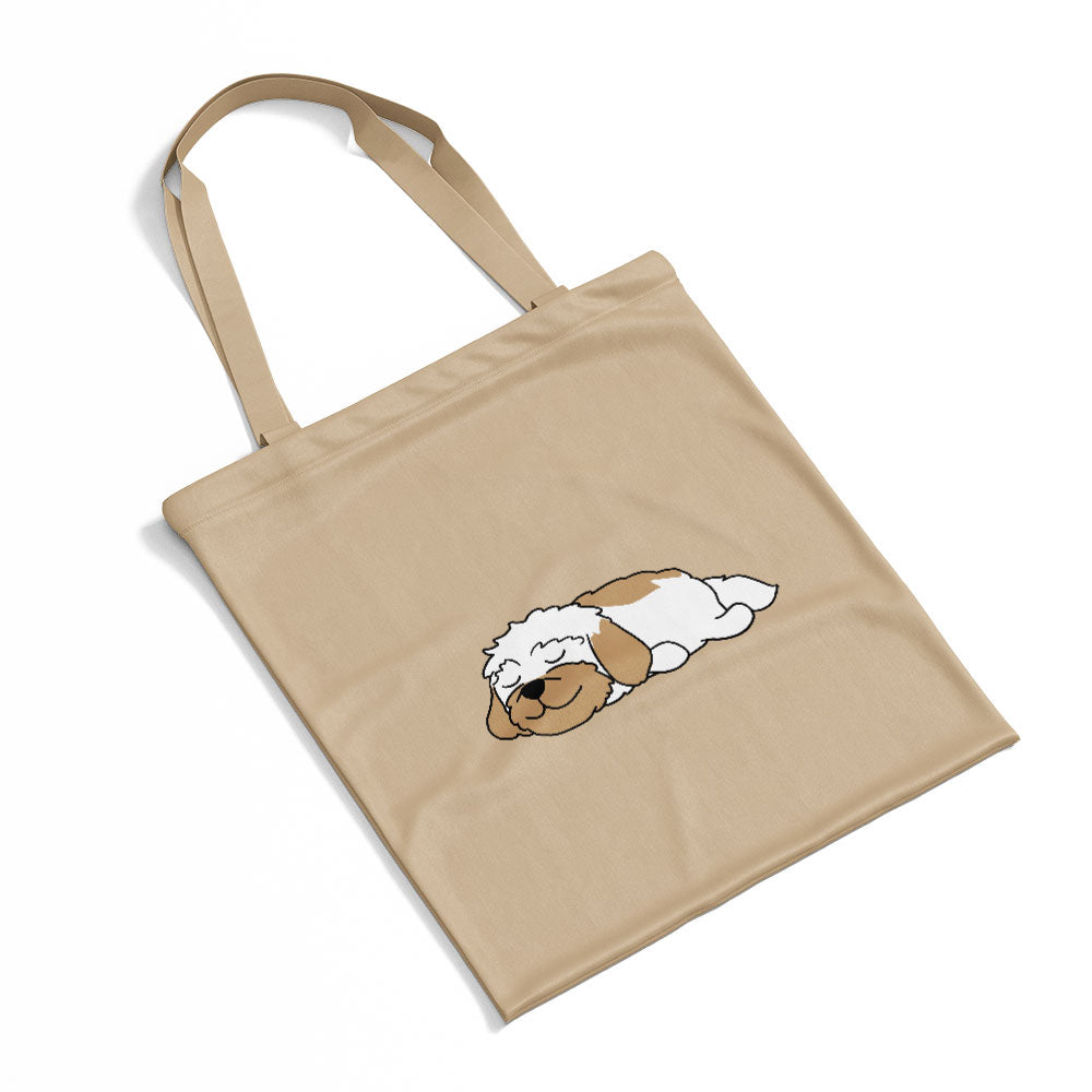 Sleepy Lazy Dog Shinh Tzu Red Black Totes at $22.95 found at Personalizedpetlovergifts