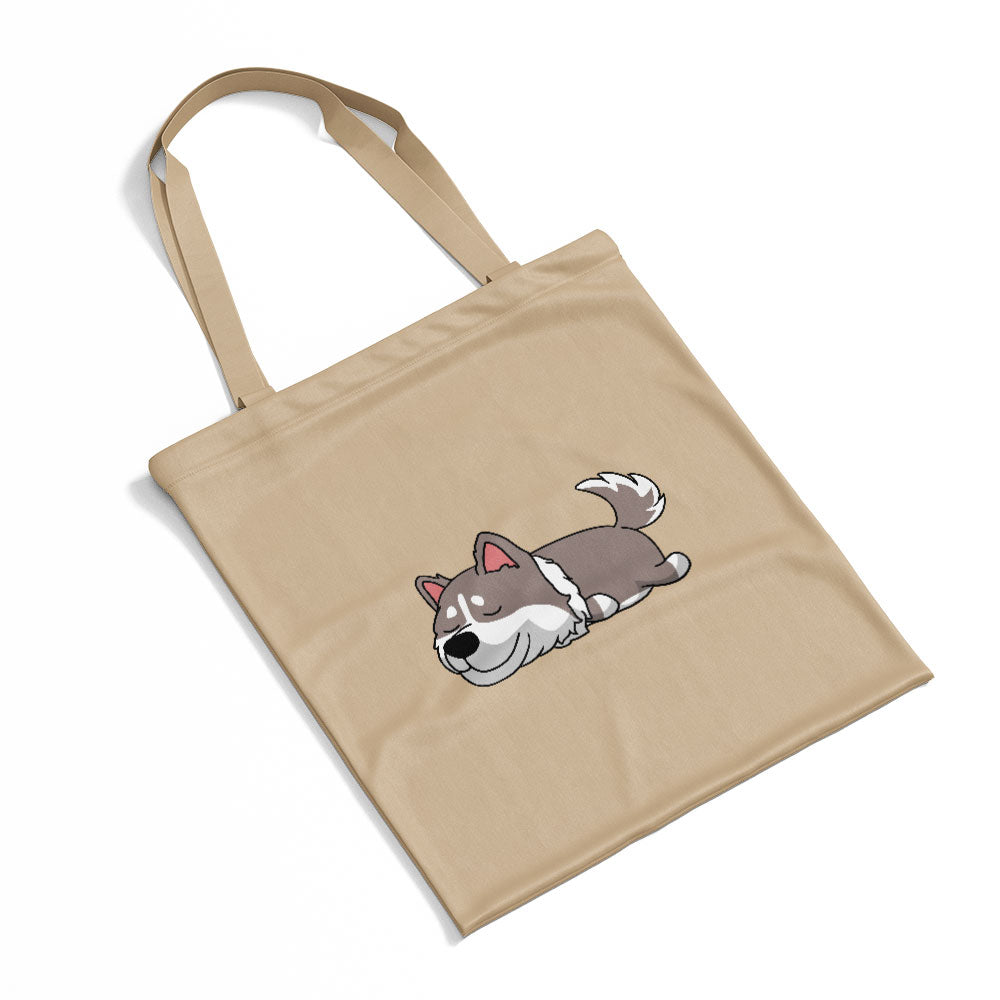 Sleepy Lazy Dog Siberian Husky Grey Totes at $22.95 found at Personalizedpetlovergifts