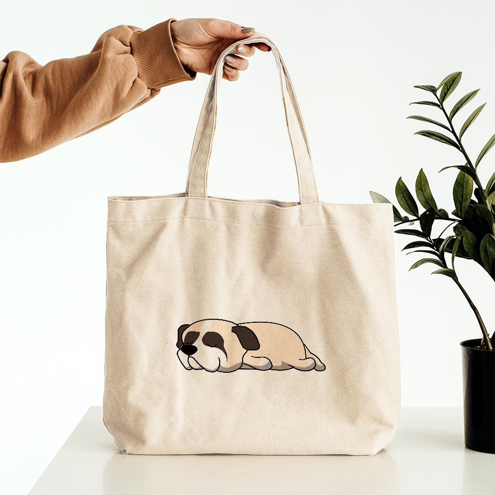 Sleepy Lazy Dog St. Bernard Brown Totes at $22.95 found at Personalizedpetlovergifts