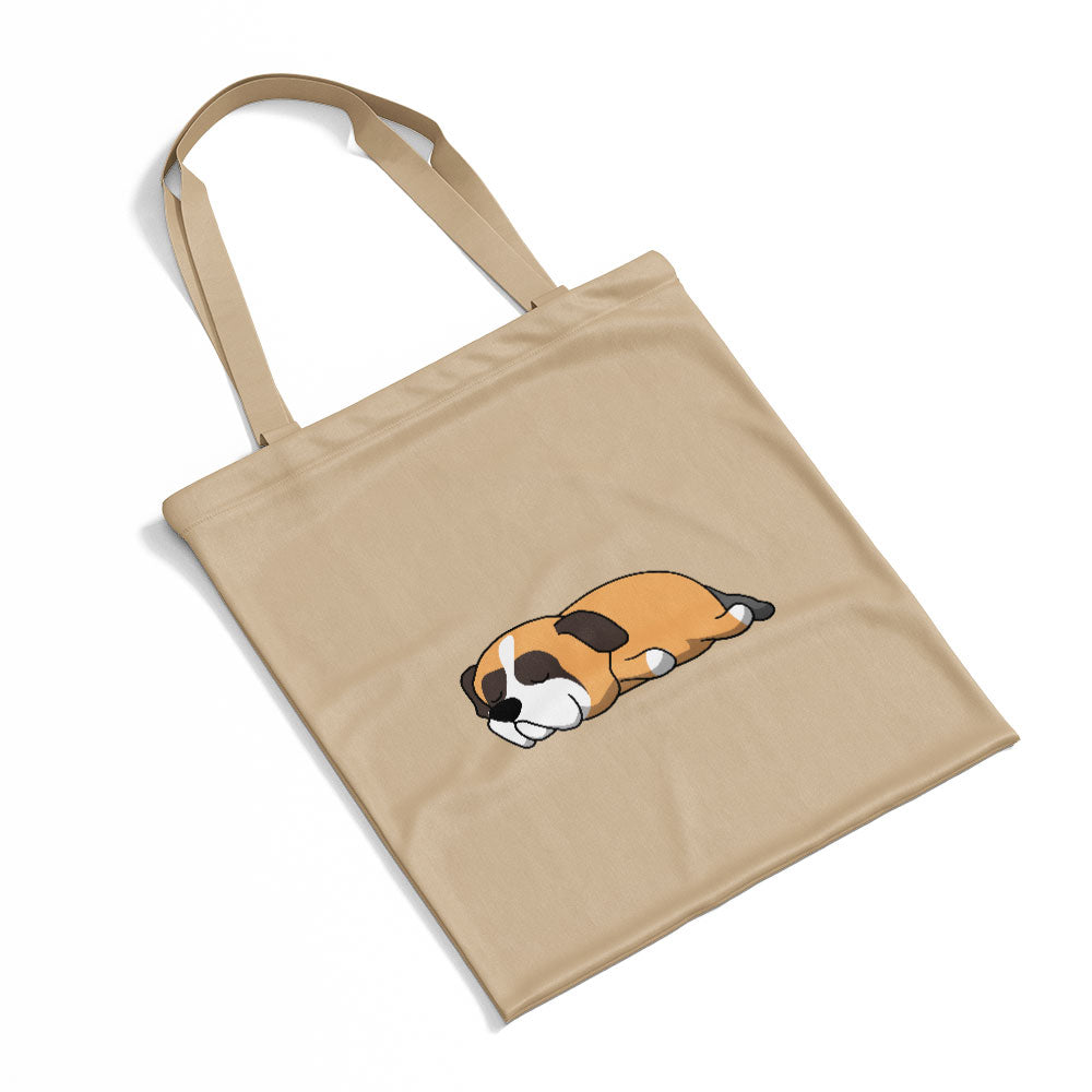 Sleepy Lazy Dog St. Bernard Tan Totes at $22.95 found at Personalizedpetlovergifts