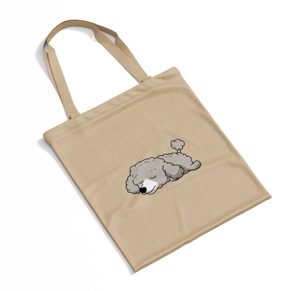 Sleepy Lazy Dog Standard Poodle Blue Totes at $22.95 found at Personalizedpetlovergifts