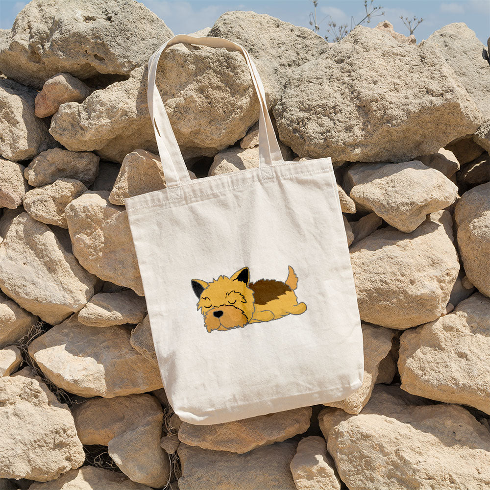 Sleepy Lazy Dog Yorkshire Terrier Choco Tan Totes at $22.95 found at Personalizedpetlovergifts