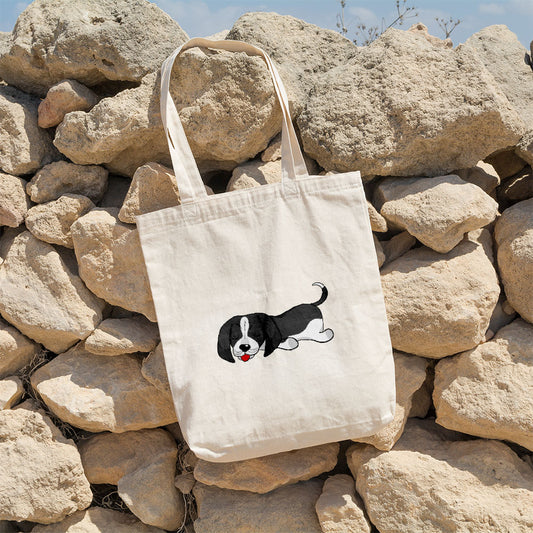 Sleepy Lazy Dog coonhounds black white Totes at $22.95 found at Personalizedpetlovergifts