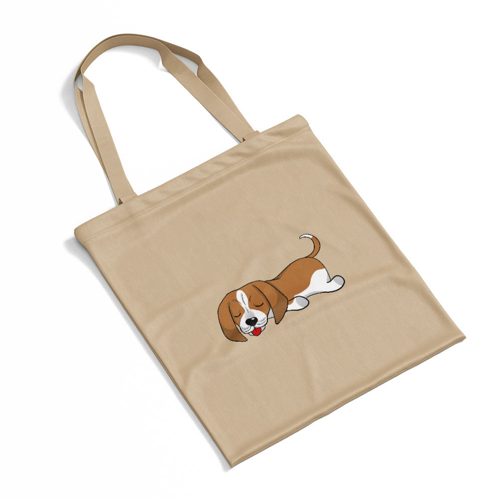 Sleepy Lazy Dog coonhounds tan white Totes at $22.95 found at Personalizedpetlovergifts