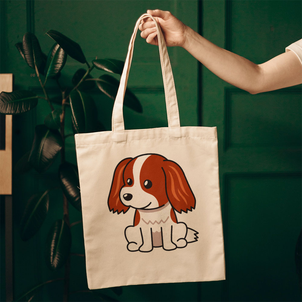 Smiling Spaniel Puppy Totes at $22.95 found at Personalizedpetlovergifts