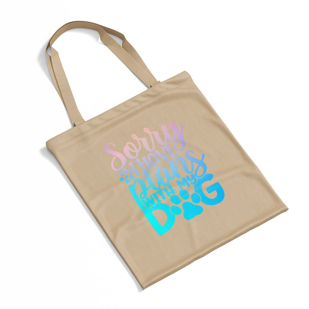 Sorry I have Plants With My Dog With Blue Gradient Font Totes at $22.95 found at Personalizedpetlovergifts