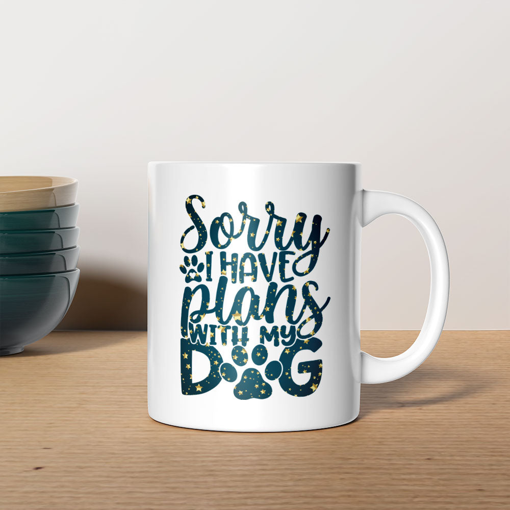 Sorry I have Plants With My Dog with star font Mugs at $13.95 found at Personalizedpetlovergifts