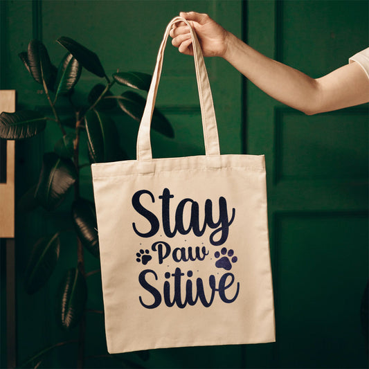 Staw Paw Sitive With Galaxy Font Totes at $22.95 found at Personalizedpetlovergifts