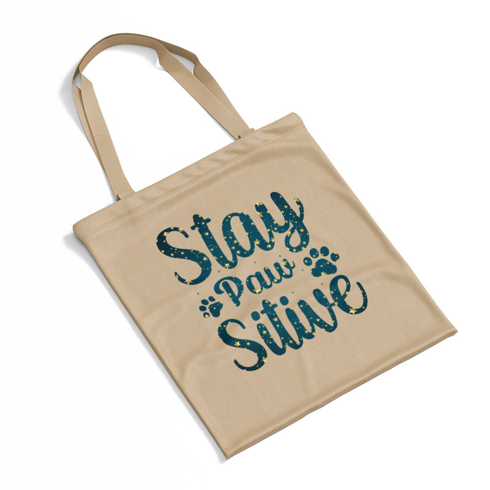 Staw Paw Sitive With Star Font Totes at $22.95 found at Personalizedpetlovergifts