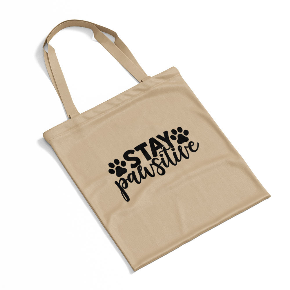 Stay Pawsitive With Blue Gradient Font Totes at $22.95 found at Personalizedpetlovergifts