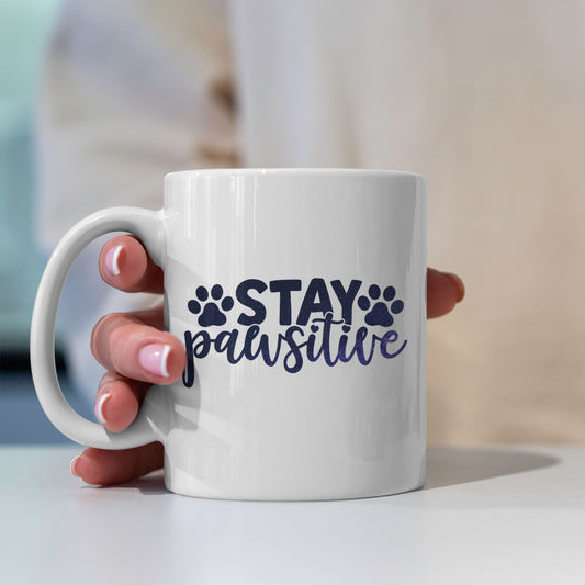 Stay Pawsitive with Green Galaxy font Mugs at $13.95 found at Personalizedpetlovergifts