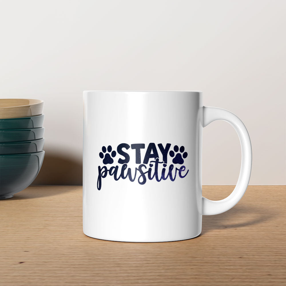 Stay Pawsitive with Green Galaxy font Mugs at $13.95 found at Personalizedpetlovergifts