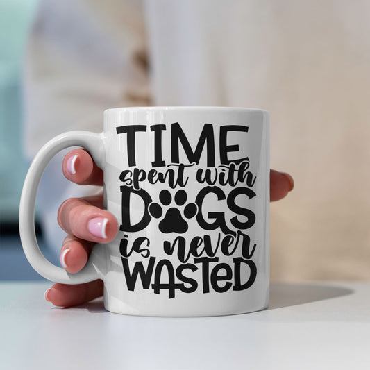 Time Spent WIth Dogs Is Never Wasted Mugs at $13.95 found at Personalizedpetlovergifts