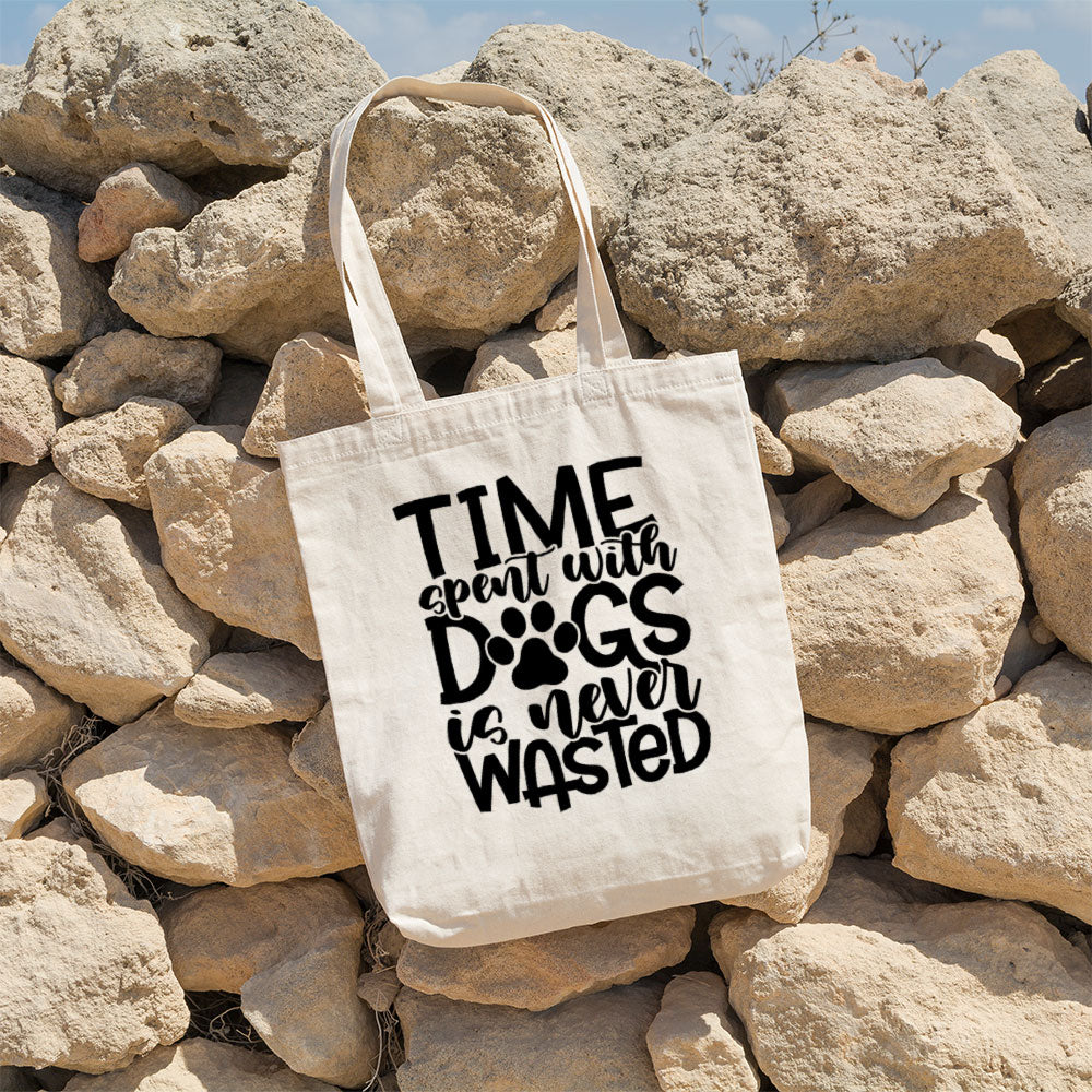 Time Spent WIth Dogs Is Never Wasted Totes at $22.95 found at Personalizedpetlovergifts