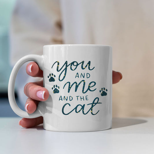 You And Me And The Cat In Star Pattern Mug at $13.95 found at Personalizedpetlovergifts