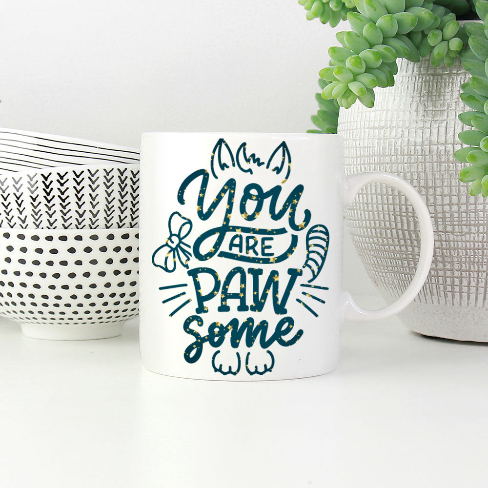 You Are PawSome In Star Pattern Mug at $13.95 found at Personalizedpetlovergifts