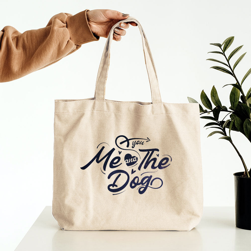 You Me And The Dog With Galaxy Font Totes at $22.95 found at Personalizedpetlovergifts