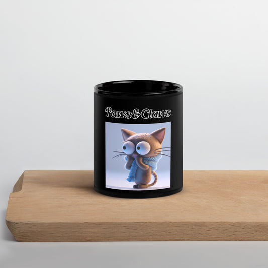 Black Glossy Mug with text Surprised Kitten with a text "Paws&Claws" at $17.99 found at Personalizedpetlovergifts