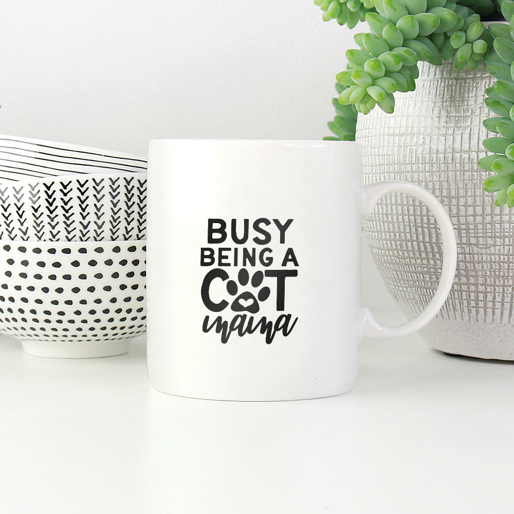 busy being a cat mama Coffee Mug at $13.95 found at Personalizedpetlovergifts