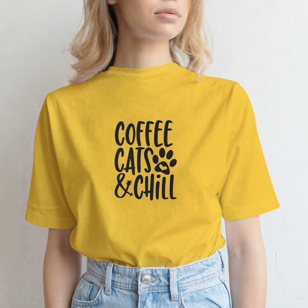 coffee cats and chill Unisex T-Shirt at $22.95 found at Personalizedpetlovergifts