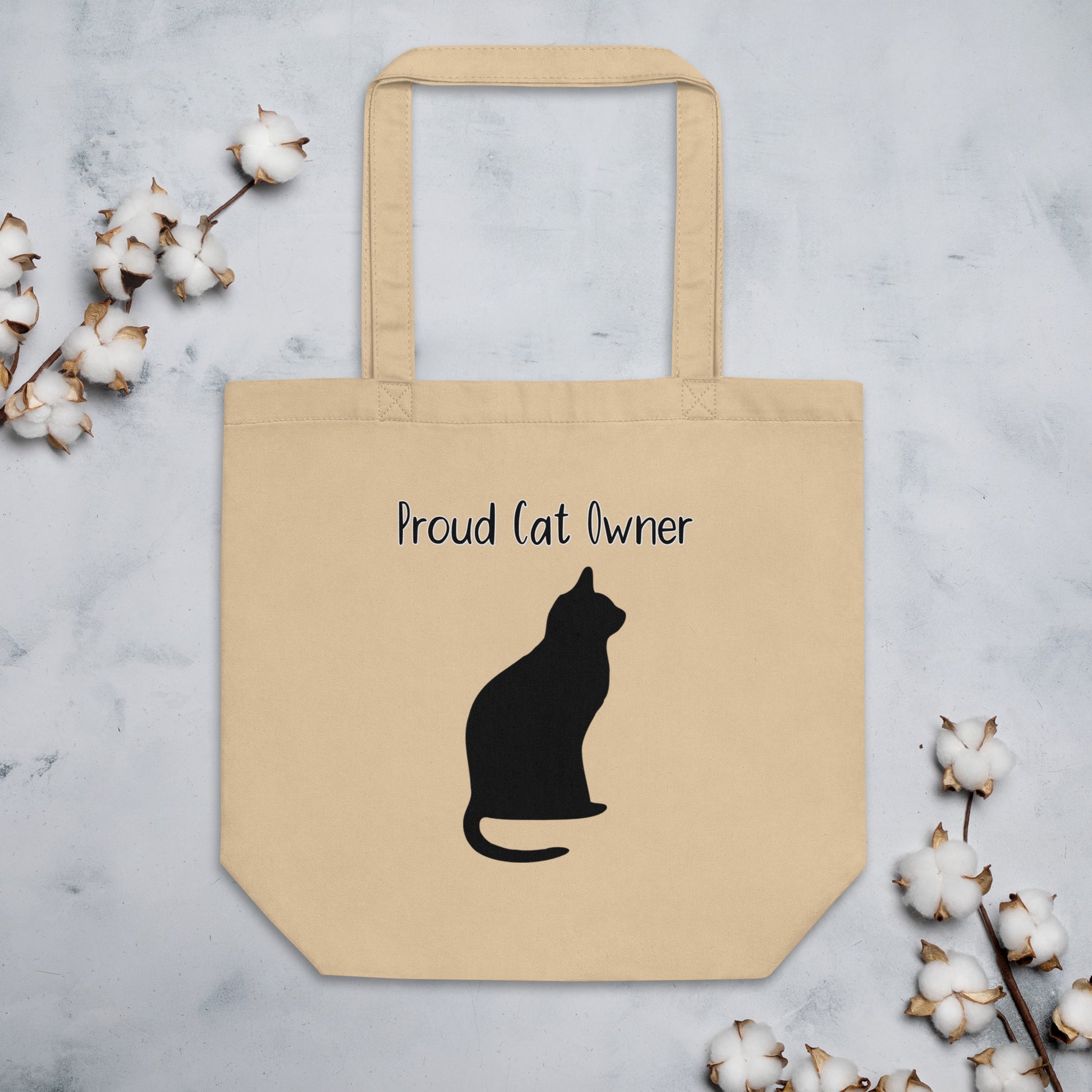 Eco Tote Bag with Kitten Silhouette with text "Proud Cat Owner" at $26.97 found at Personalizedpetlovergifts