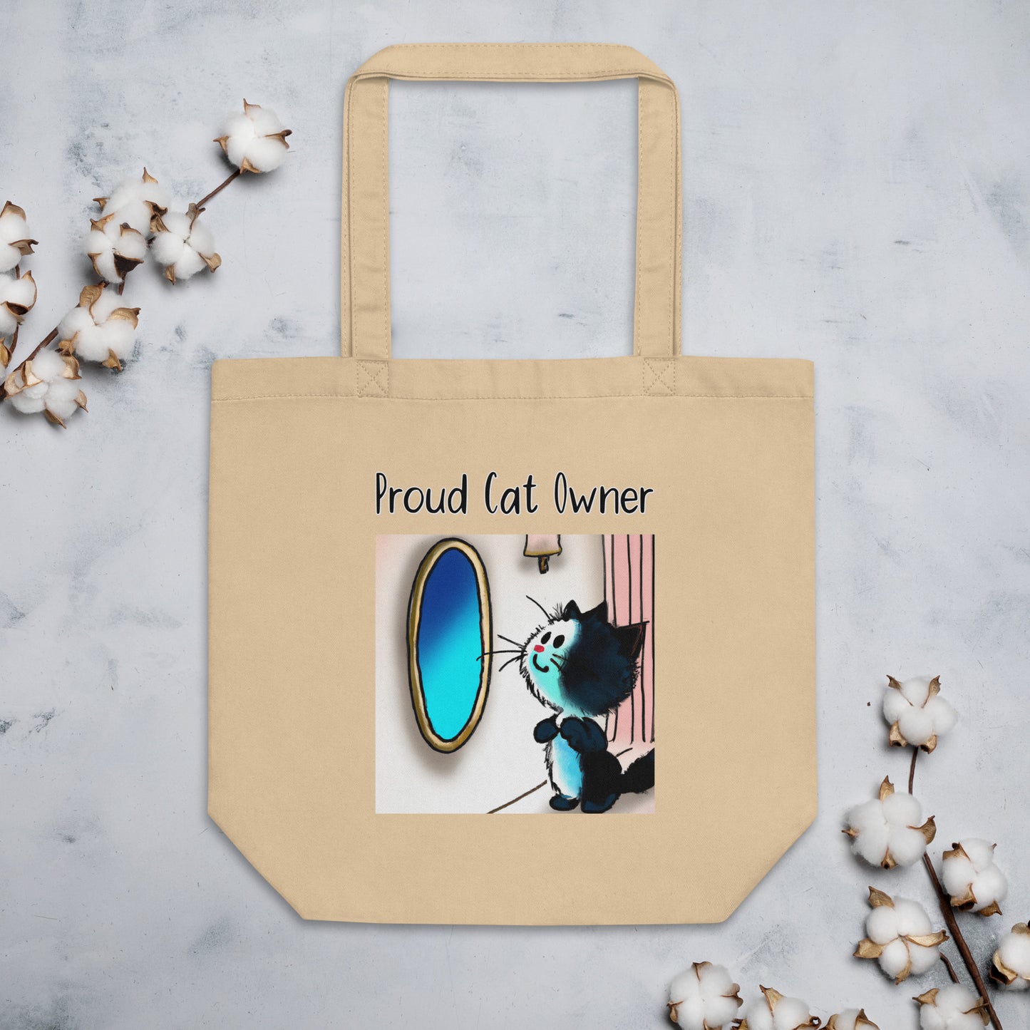 Eco Tote Bag with Kitten Looking In The Mirror with text "Proud Cat Owner" at $26.97 found at Personalizedpetlovergifts