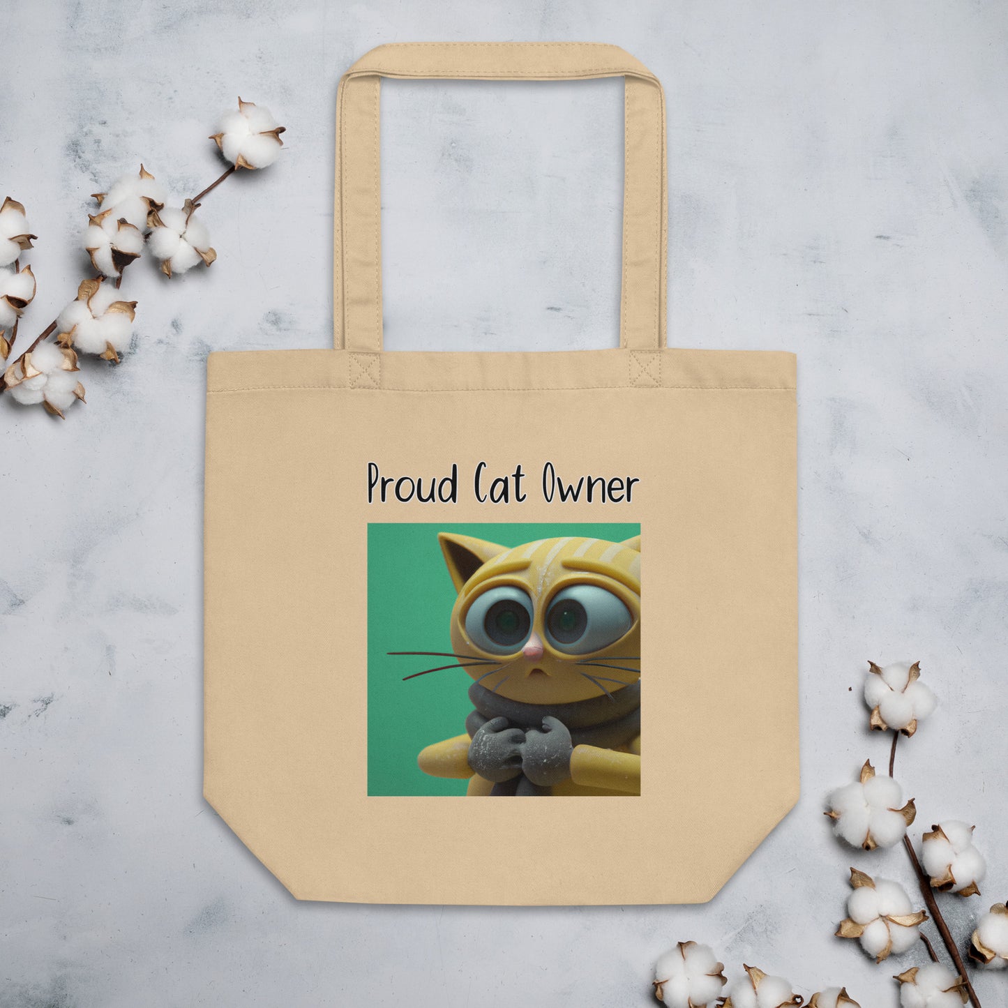 Eco Tote Bag with Kitten In Mittens with text "Proud Cat Owner" at $26.97 found at Personalizedpetlovergifts