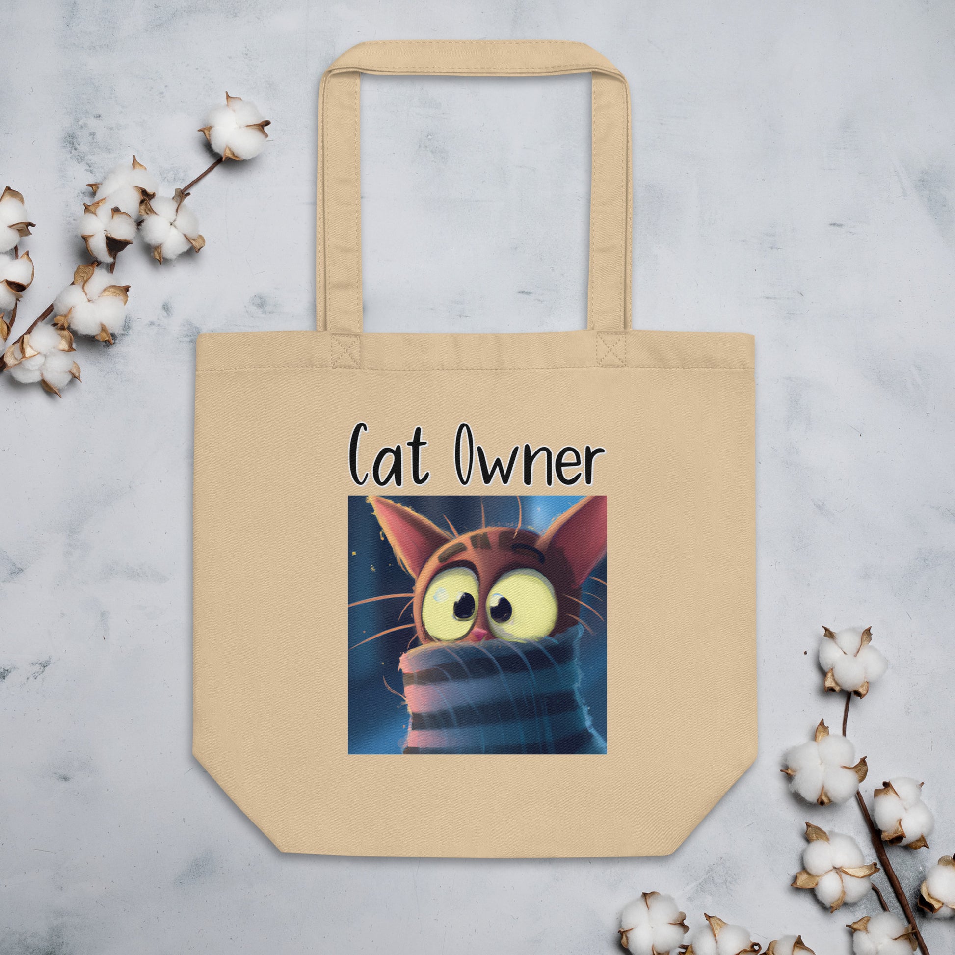 Eco Tote Bag with Kitten In A Turtleneck with text "Cat Owner" at $26.97 found at Personalizedpetlovergifts