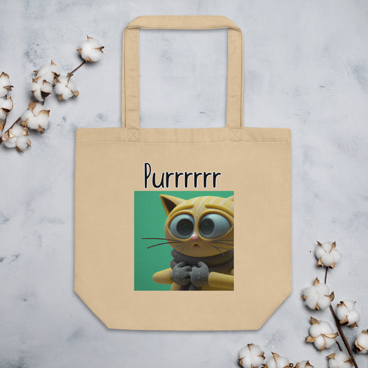 Eco Tote Bag with Kitten In Mittens with text "Purrrrrr" at $26.97 found at Personalizedpetlovergifts