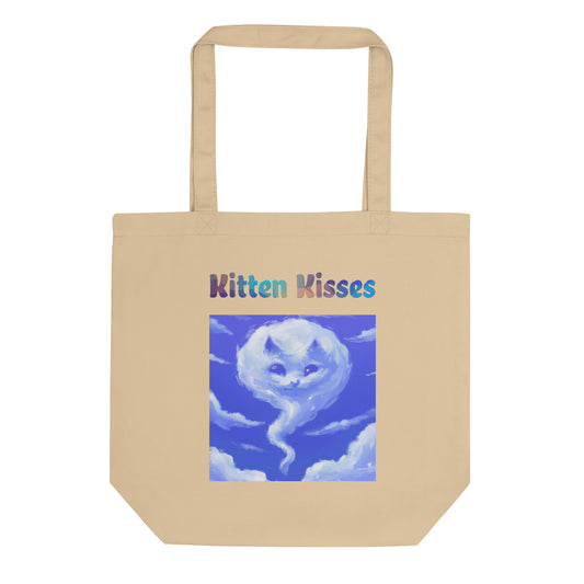 Eco Tote Bag with Cloud With a Cat Face with text "Kitten Kisses" at $26.97 found at Personalizedpetlovergifts