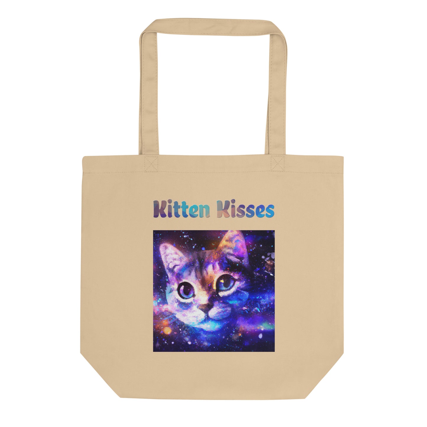 Eco Tote Bag with Cat With Space with text "Kitten Kisses" at $26.97 found at Personalizedpetlovergifts