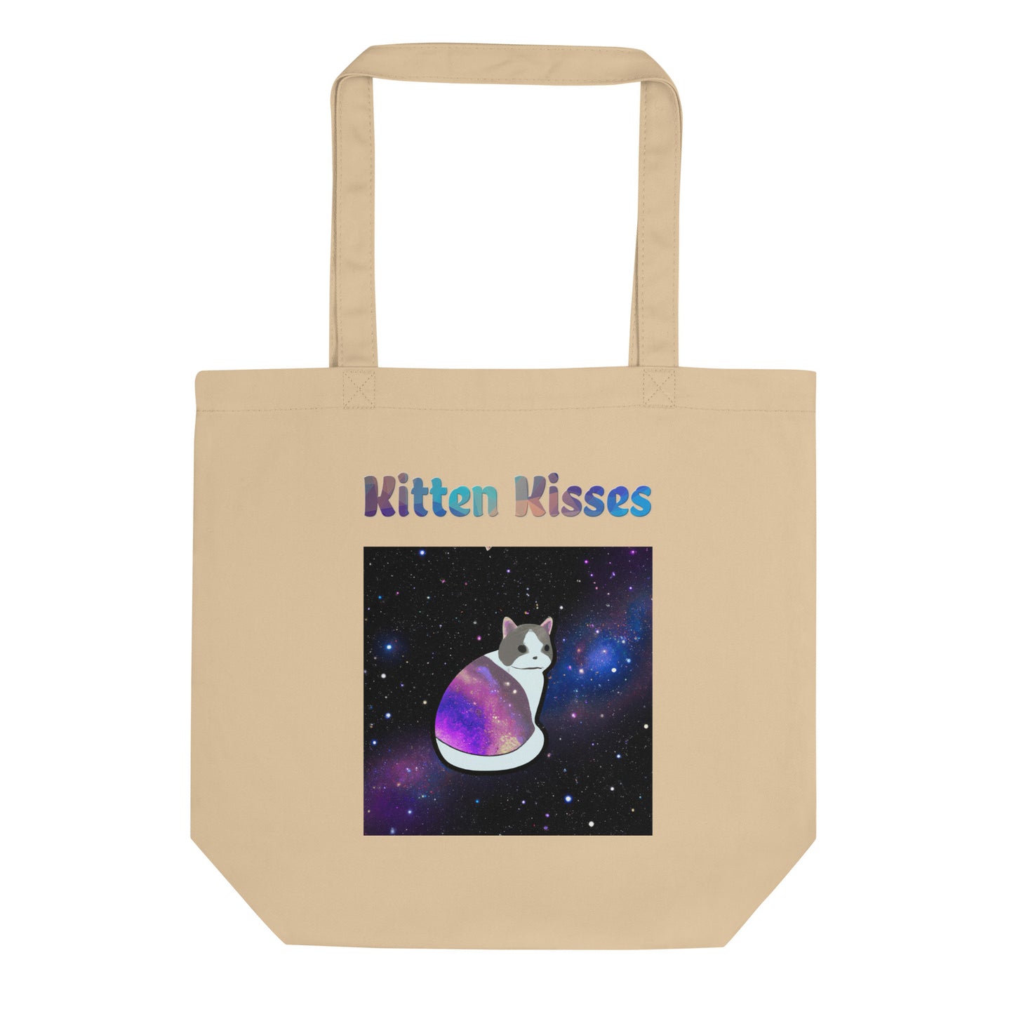 Eco Tote Bag with Cat With Space Clothes with text "Kitten Kisses" at $26.97 found at Personalizedpetlovergifts