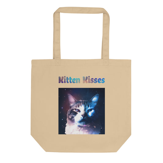 Eco Tote Bag with Cat With Galaxy with text "Kitten Kisses" at $26.97 found at Personalizedpetlovergifts