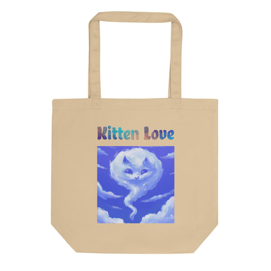 Eco Tote Bag with Cloud With a Cat Face with text "Kitten Love" at $26.97 found at Personalizedpetlovergifts