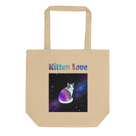 Eco Tote Bag with Cat With Space Clothes with text "Kitten Love" at $26.97 found at Personalizedpetlovergifts