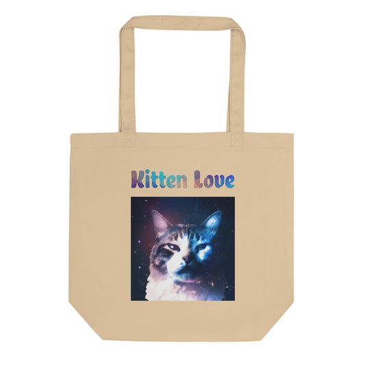 Eco Tote Bag with Cat With Galaxy with text "Kitten Love" at $26.97 found at Personalizedpetlovergifts