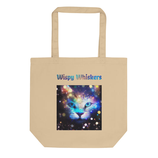 Eco Tote Bag with Colorful Cat Photo with text "Wispy Whiskers" at $26.97 found at Personalizedpetlovergifts