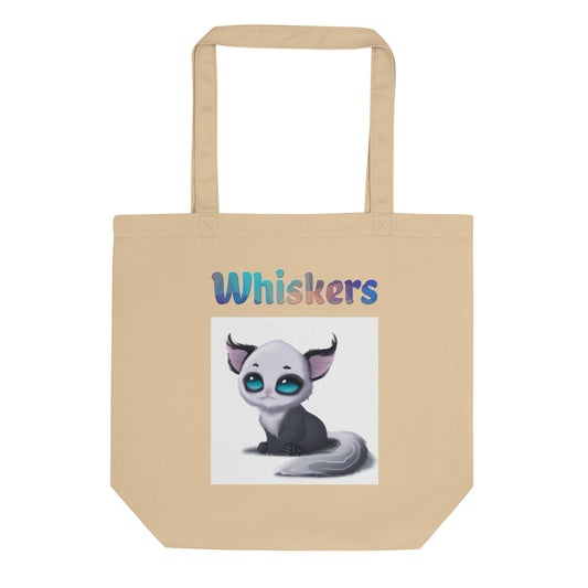 Eco Tote Bag with Cute Alien Kitten with text "Whiskers" at $26.97 found at Personalizedpetlovergifts