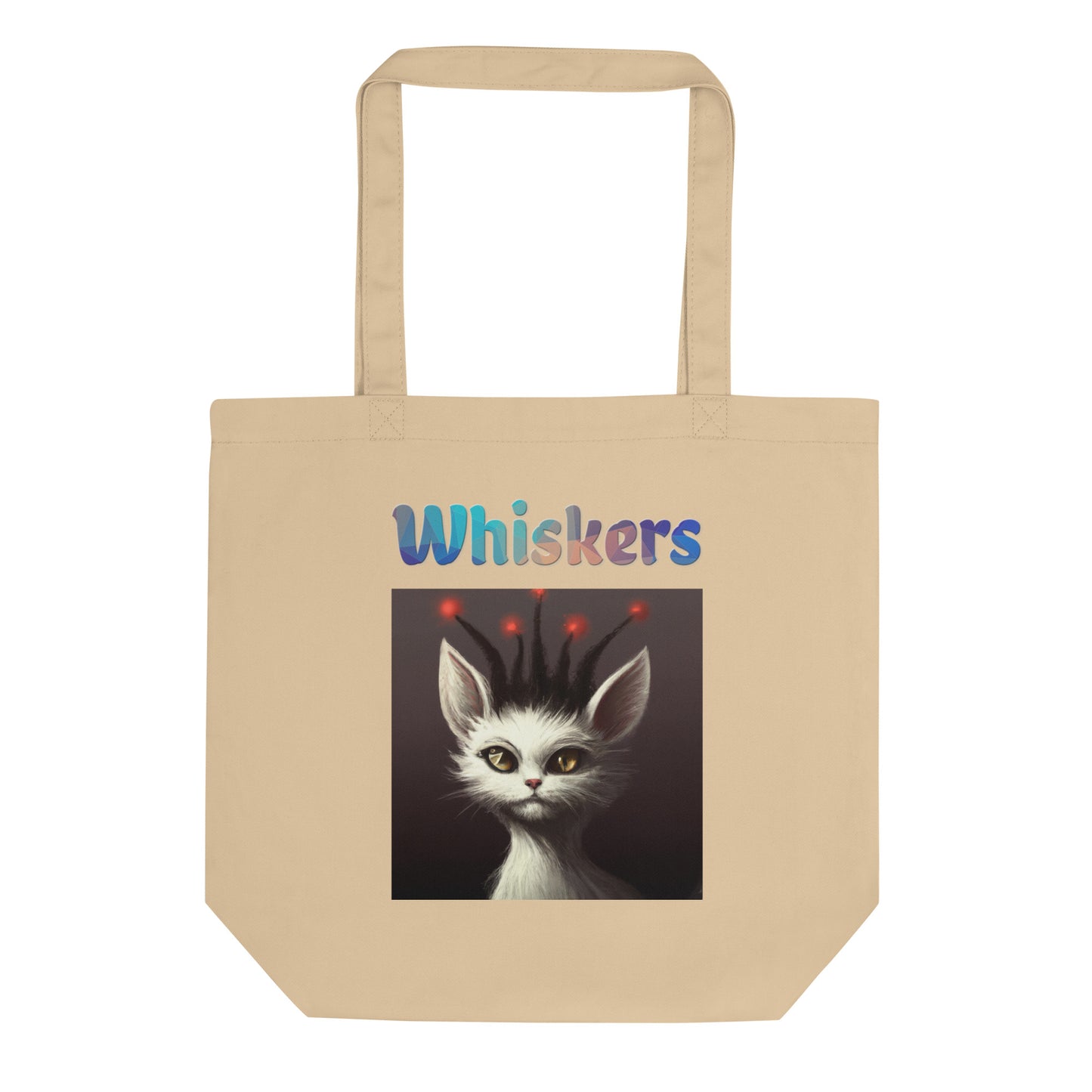 Eco Tote Bag with Cat With Red Alien Spikes with text "Whiskers" at $26.97 found at Personalizedpetlovergifts