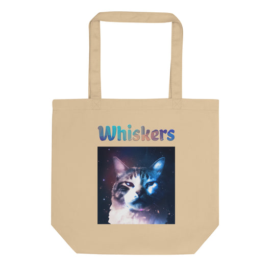 Eco Tote Bag with Cat With Galaxy with text "Whiskers" at $26.97 found at Personalizedpetlovergifts